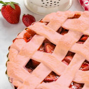 strawberry pie with strawberry crust