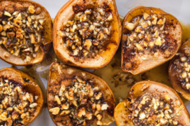 Baked Pears with Honey, and Pecans