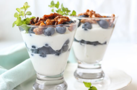Yogurt, Blueberries and Rosemary Parfait